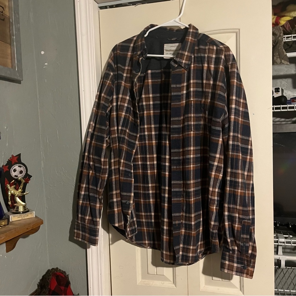 VINTAGE brown flannel